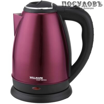 WillMark WEK-1808SS Cherry M электрочайник, 1800 Вт, 1800 мл, сталь нержавеющая, вишневый матовый