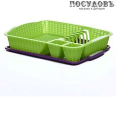 Starplast 94039 сушилка для посуды с поддоном, пластик, 400×300×80 мм, цвет зеленый, Азербайджан, 2 пр.