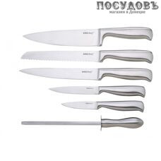 KING Hoff KH-1154 ножи в наборе (5 ножей; мусат; подставка), сталь нержавеющая, 7 пр.