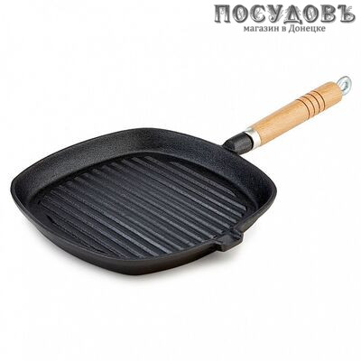 Webber BE-4521G/25 сковорода-гриль Ø250×40 мм, чугун литой, съемная деревянная ручка, 1 шт.