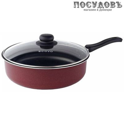 Scovo Expert СЭ-019 сотейник с крышкой Ø260×85 мм, алюминий штампованный, антипригарное покрытие