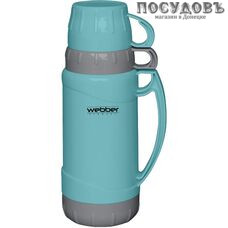 Webber 43001/19S термос, колба стеклянная 1800 мл, корпус пластик бирюзовый с серым