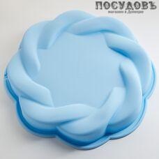 Alpenkok Косичка AK-6205S голубой форма для выпечки, силикон, Ø280×40 мм