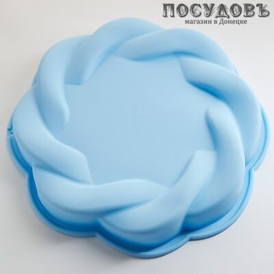 Alpenkok Косичка AK-6205S голубой форма для выпечки, силикон, Ø280×40 мм