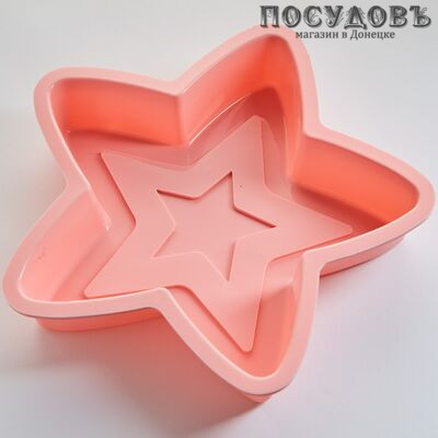 Alpenkok Звезда АК-6197S розовый форма для выпечки кекса, силикон, 260×255×80 мм