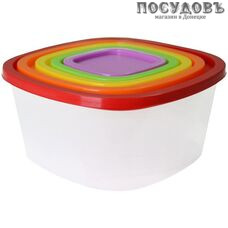 HITT Rainbow H28-1003 контейнеры в наборе с крышкой, полипропилен, 5 шт.