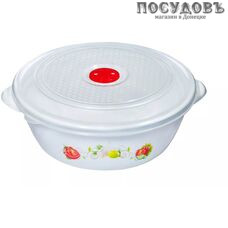Эльфпласт ЭЛФ136 контейнер для свч с крышкой, пластик, 2000 мл