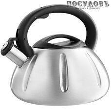 Webber BE-0569/1 чайник со свистком, 3 л, сталь нержавеющая, цвет: сатин, 1 шт.