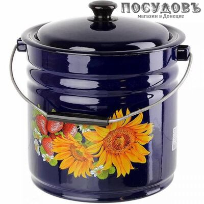 КМК 41215-243/6-У2 ведро с крышкой, сталь эмалированная, 12,0 л, бостон