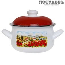 Avsar Lestate A07-03 кастрюля 4 л, сталь эмалированная, Ø200 мм, однослойное дно, Турция