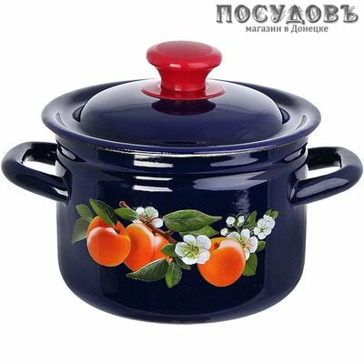 КМК 41715-103/6-У4 кастрюля с крышкой 2,0 л, сталь эмалированная, цвет бостон с рисунком