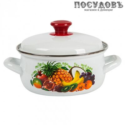 КМК 61904-102/6-У4 кастрюля с крышкой, белый, сталь эмалированная, 2,0 л, Ø180×95 мм, 2 пр.