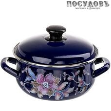 КМК 61915-123/6-У4 кастрюля с крышкой 3,0 л, сталь эмалированная, цвет бостон с рисунком