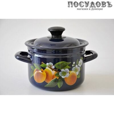 КМК 41815-163/6-У4 кастрюля с крышкой 5,0 л, сталь эмалированная, цвет бостон с рисунком