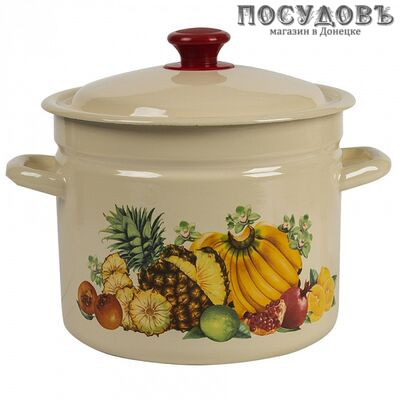 КМК 41804-192/6-У2 кастрюля с крышкой, слоновая кость, сталь эмалированная, 7,0 л, Ø240 мм, 2 пр.