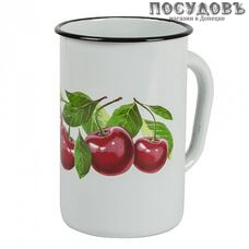 КМК 40104-082/4 кружка 1,5 л, белый с рисунком, сталь эмалированная, Ø110 мм, 1 шт.