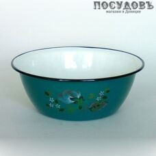 КМК 40315-143/5 миска, сталь эмалированная, 4,0 л, бирюзовый с рисунком