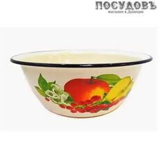КМК 40304-142/5 миска, сталь эмалированная, 4,0 л, слоновой кости с рисунком