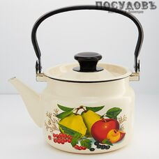 КМК 42704-102/6-У4 чайник, 2,0 л, сталь эмалированная, слоновой кости с рисунком
