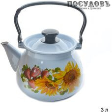 КМК 42115-123/6-У4 чайник, 3,0 л, сталь эмалированная, голубой с рисунком