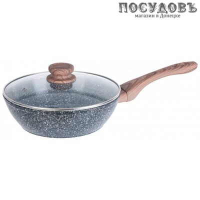 KING Hoff KH-1584 сковорода с крышкой Ø280×75 мм, алюминий литой, мраморное покрытие