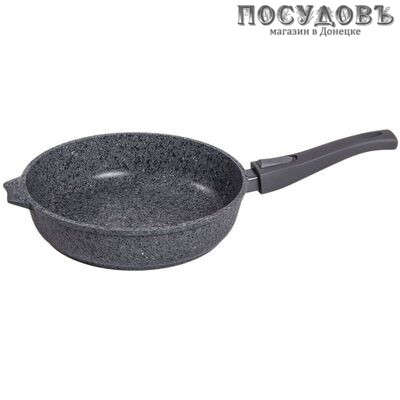 Мечта Premium Grey 028901 сковорода Ø280×65 мм, алюминий литой, гранитное покрытие Greblon, съемная ручка
