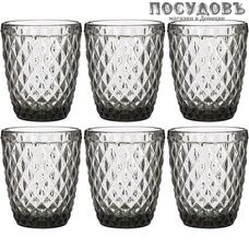 Эстет 39079, стакан низкий 300 мл, стекло, серый, в упаковке 6 шт.