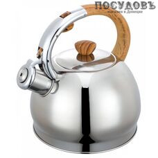 KING Hoff KH-3782 чайник со свистком, 2,0 л, сталь нержавеющая, капсульное дно