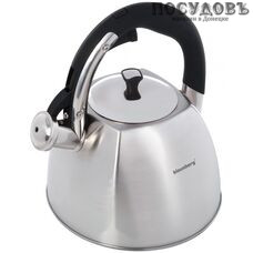 Klausberg KB-7015 чайник со свистком, 3 л, сталь нержавеющая, цвет: сатин, 1 шт.