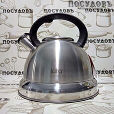 LARA LR00-59 чайник со свистком объемом 5,0 л, дно Ø240 мм, сталь нержавеющая, цвет: сатин, пластиковая ручка, в упаковке 1 шт LARA LR00-59 чайник со свистком объемом 5,0 л, дно Ø240 мм, сталь нержавеющая, цвет: сатин, пластиковая ручка, в упаковке 1 шт