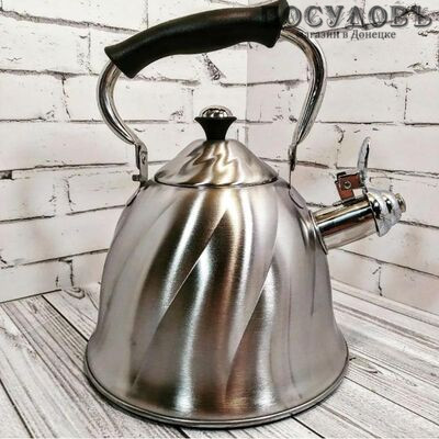 Maestro MR-1305 чайник со свистком, 3,0 л, сталь нержавеющая, капсульное дно, цвет сатин