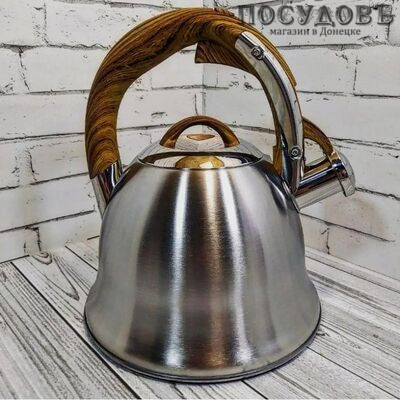 Maestro MR1320W чайник со свистком, 3,0 л, сталь нержавеющая, капсульное дно, цвет сатин