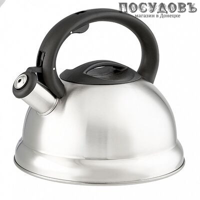 Webber ВЕ-0547 чайник со свистком, 2,7 л, сталь нержавеющая, цвет: сатин, 1 шт.