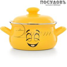 Эстет Мечта ЭТ-72840 кастрюля с крышкой 2,0 л, Ø185 мм, сталь эмалированная, цвет желтый