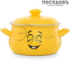 Эстет Мечта ЭТ-72841 кастрюля с крышкой 3,0 л, Ø210 мм, сталь эмалированная, цвет желтый