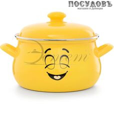 Эстет Мечта ЭТ-72842 кастрюля с крышкой 4,5 л, Ø235 мм, сталь эмалированная, цвет желтый