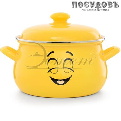 Эстет Мечта ЭТ-72842 кастрюля с крышкой 4,5 л, Ø235 мм, сталь эмалированная, цвет желтый
