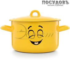 Эстет Мечта ЭТ-72844 кастрюля с крышкой 2,9 л, Ø180 мм, сталь эмалированная, цвет желтый