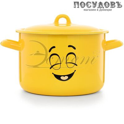 Эстет Мечта ЭТ-72845 кастрюля с крышкой 4,3 л, Ø200 мм, сталь эмалированная, цвет желтый