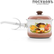 Эстет ЭТ-712033 Грибы ковш с крышкой 1,5 л, сталь эмалированная, Ø140 мм, 2 пр.