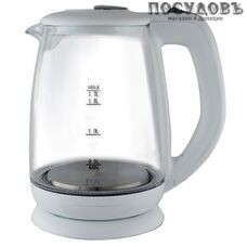 JVC JK-KE1518 электрочайник, 2200 Вт, 1700 мл, стекло термостойкое, внутренняя подсветка, белый