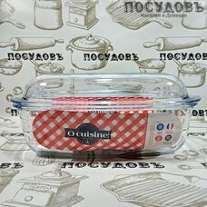 O Cuisine Essentials 466AA гусятница с крышкой, стекло жаропрочное, 370×220×140 мм, 4,3+2,2  л, Франция, 2 пр.