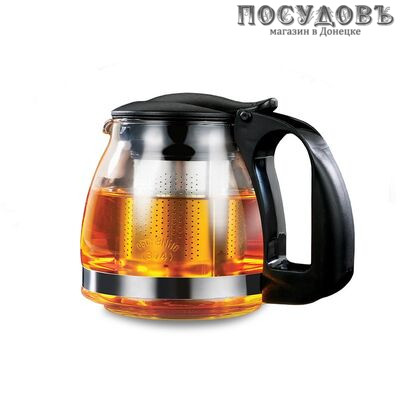 LARA LR06-19 Black чайник заварочный с фильтром, стекло термостойкое, 700 мл, цвет черный