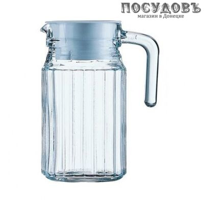 Luminarc Quadro 75201, кувшин с крышкой, высота 155 мм 500 мл, стекло упрочненное, Франция, в упаковке 2 пр.