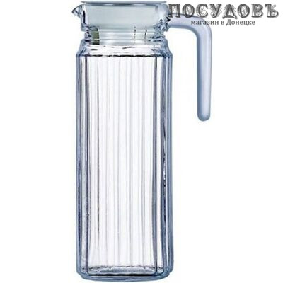 Luminarc Quadro 70361, кувшин с крышкой, высота 241 мм 1100 мл, стекло упрочненное, Франция, в упаковке 2 пр.