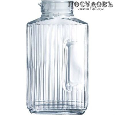Luminarc Quadro 46538, кувшин с крышкой, высота 256 мм 2000 мл, стекло упрочненное, Франция 2 пр.