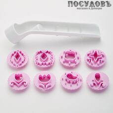 Webber BE-0358 набор кондитерских насадок, пластик, белый с лавандовым, 9 пр.