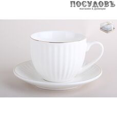 Коралл Line Gold TC69А-2P чайная пара, 200 мл, фарфор, в подарочной упаковке 2 пр.