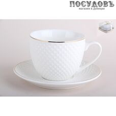 Коралл Diamond TC69Е-2P чайная пара, 200 мл, фарфор, в подарочной упаковке 2 пр.