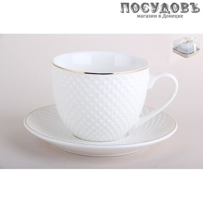 Коралл Diamond TC69Е-2P чайная пара, 200 мл, фарфор, в подарочной упаковке 2 пр.